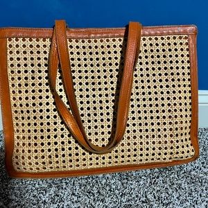 Rattan Cane Tote Bag - Black or Nude Colors available (cognac is sold)